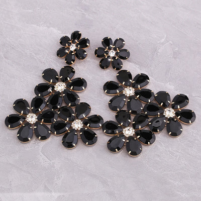 Close-up of black crystal floral pattern