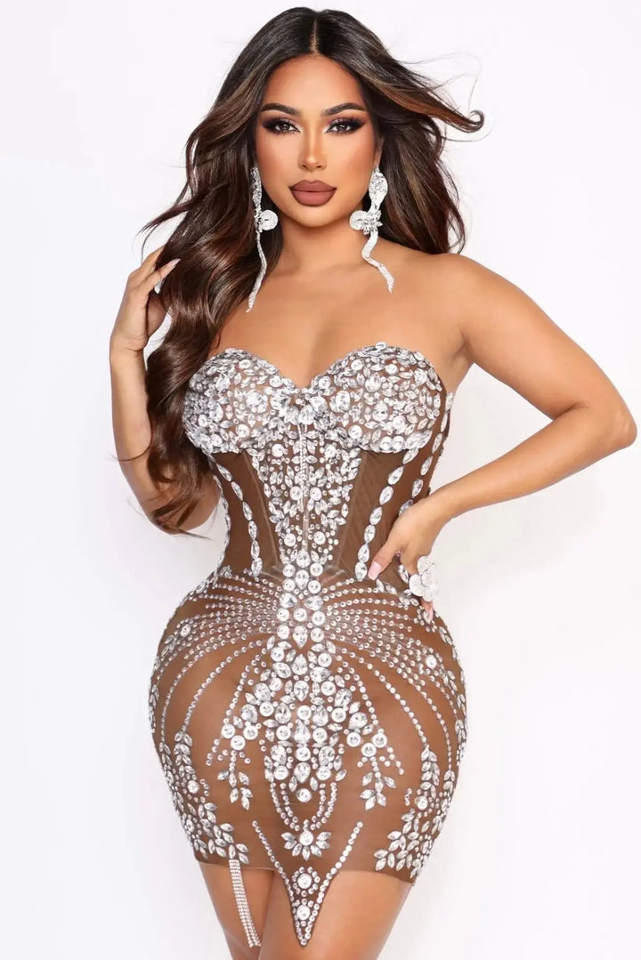 bombshell gold dress Bombshell – standout glam look for special occasions