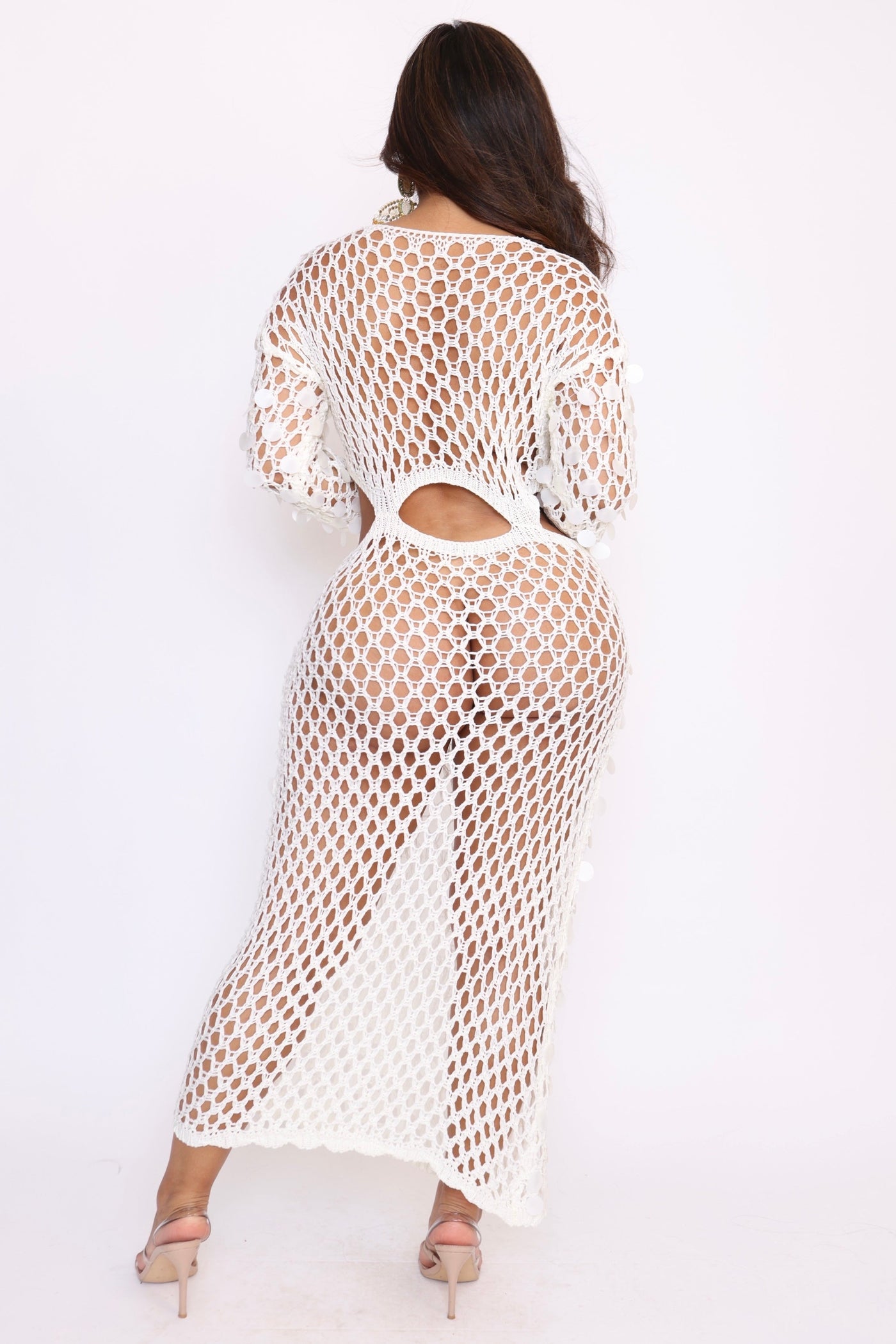 Back view of knitted detailing on Clout dress