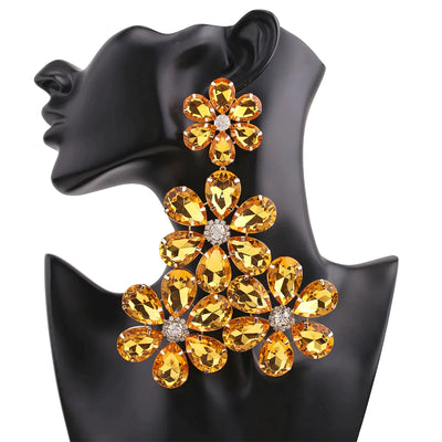 Close-up of gold crystal floral design