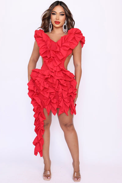 Model wearing Kourtney midi dress