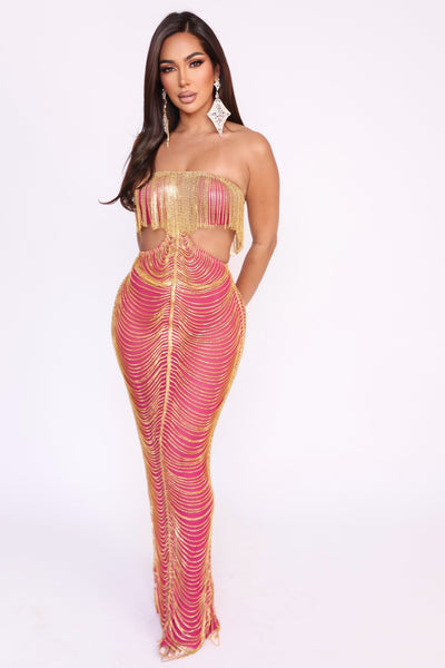 Model in Dazzle Duo dress