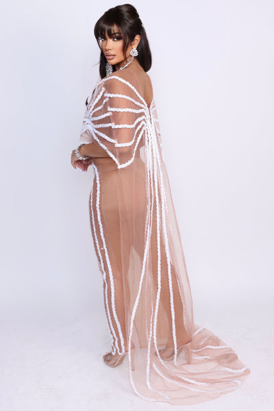 Sideview of model wearing Sugar Sprinkle dress