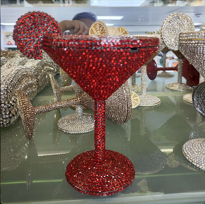 Martini Rhinestone Clutch - Angel Brinks