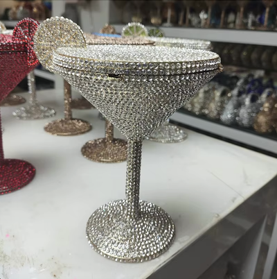 Martini Rhinestone Clutch - Angel Brinks