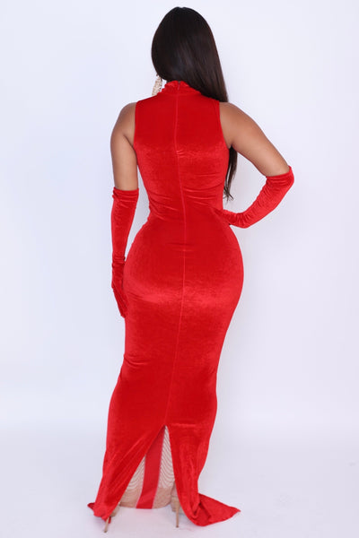 Back view of Velvet Demure dress