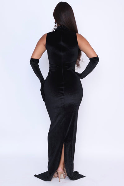 Back view of Velvet Demure dress