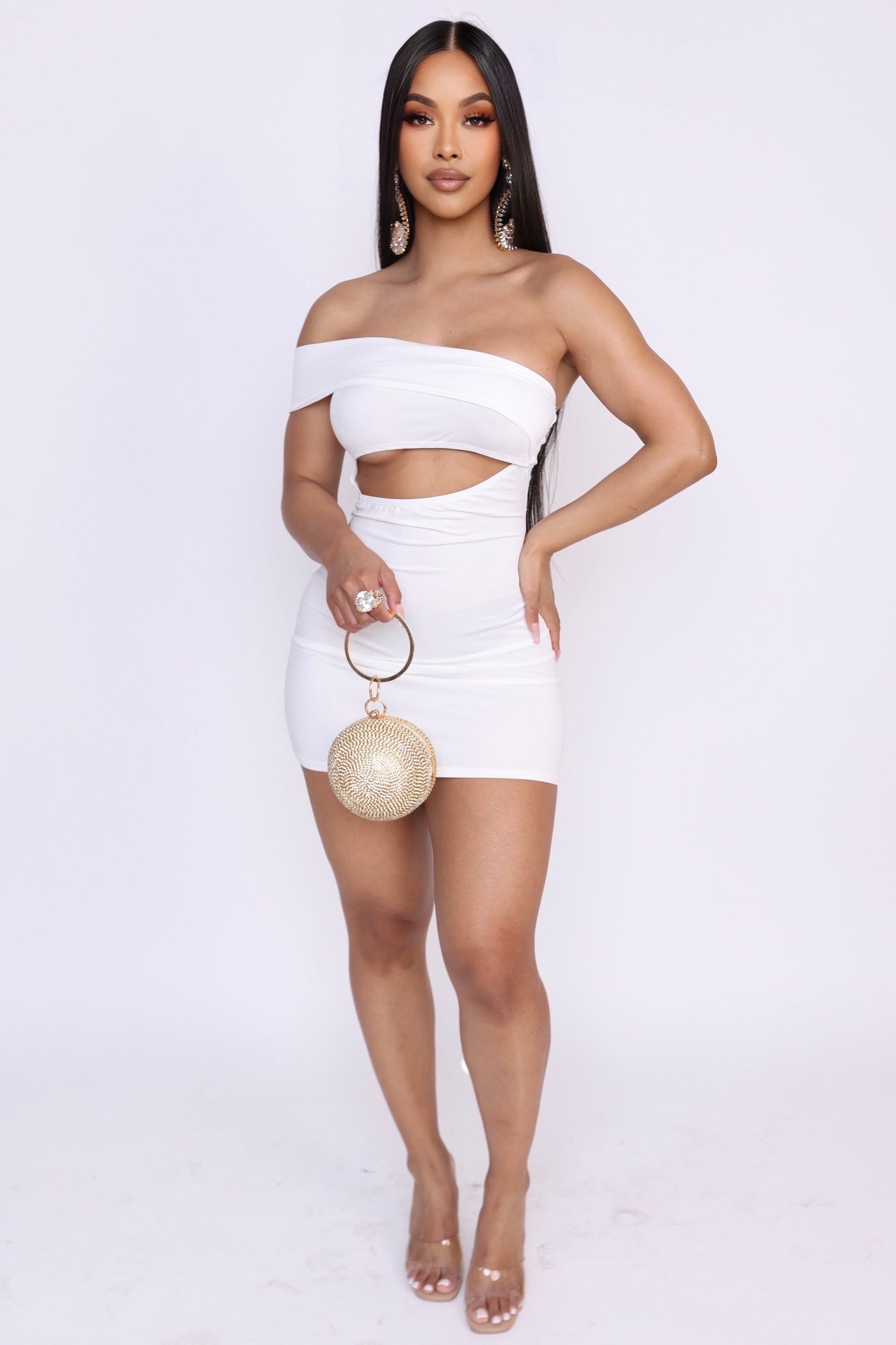 Model in Flirt Frenzy mini dress