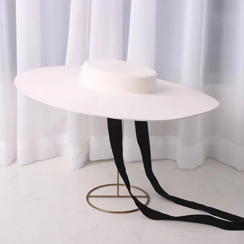 Wide Brim Wool Felt Hat - Angel Brinks