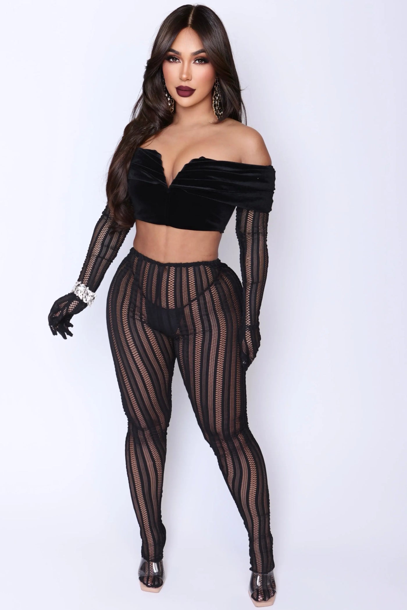 Panty Hose Leggings & Glove Set Only - Angel Brinks