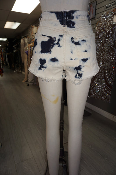 Blue Bleach Shorts