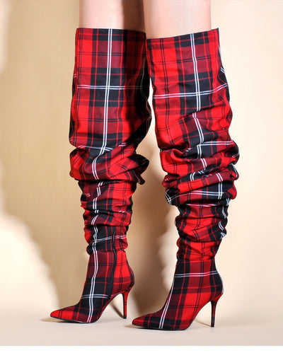 Plaid Boots (Red)