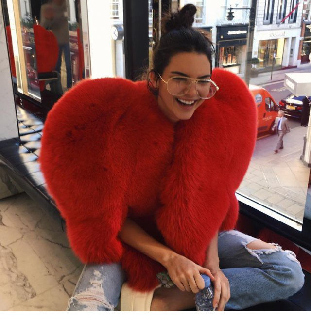 Heart Shaped Faux Fur Coat