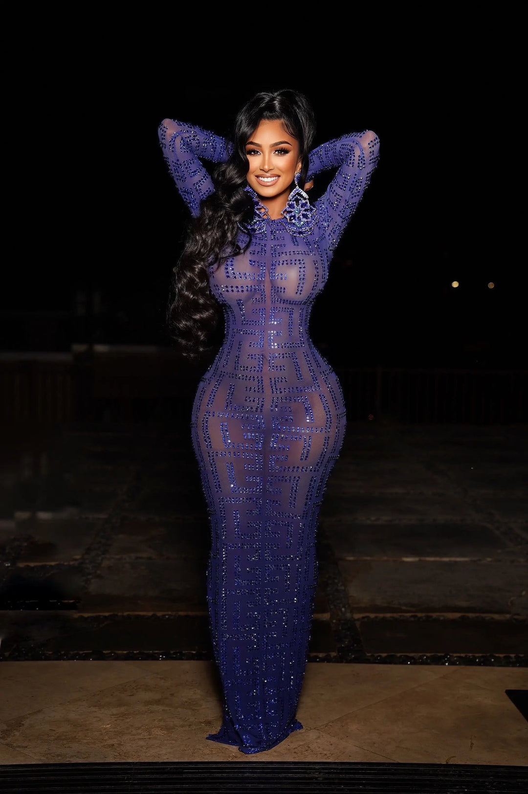 pride mesh dress Pride (Blue) – standout glam look for special occasions